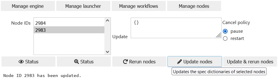 Manage nodes