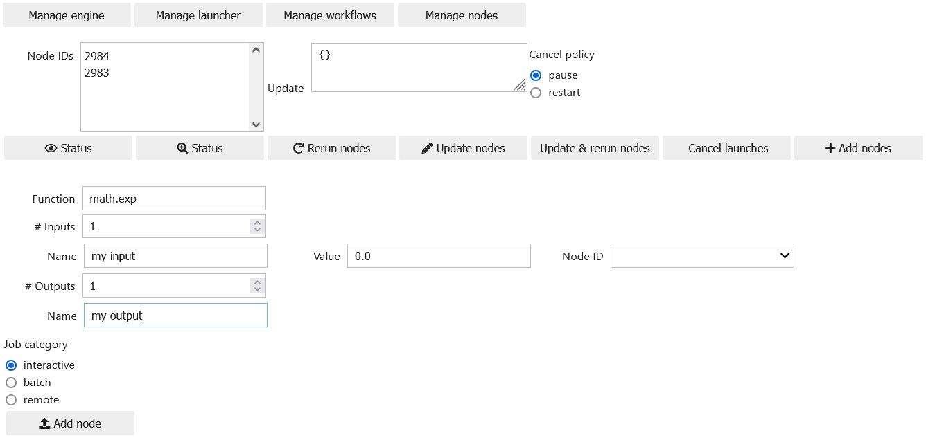 Manage nodes